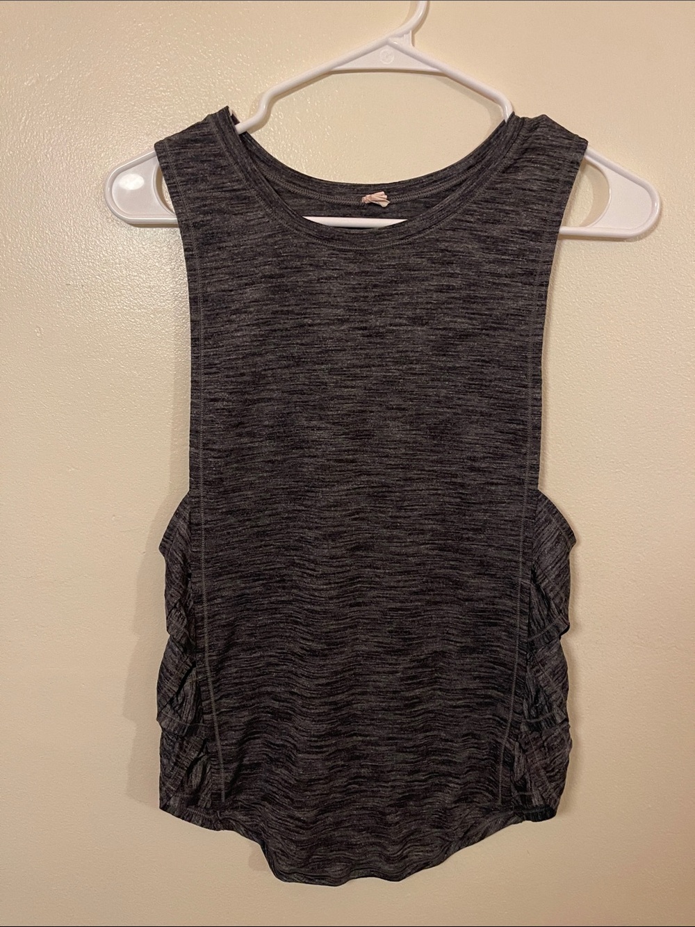 lululemon athletica Heathered Charcoal Side-Ruffle Muscle Tank